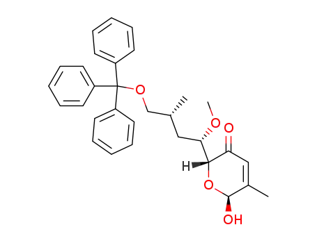 (2R,6S)-6-Hydroxy-2-((1S,3R)-1-methoxy-3-methyl-4-trityloxy-butyl)-5-methyl-6H-pyran-3-one