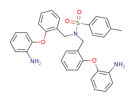 Molecular Structure of 89914-13-6 (Benzenesulfonamide,
N,N-bis[[2-(2-aminophenoxy)phenyl]methyl]-4-methyl-)