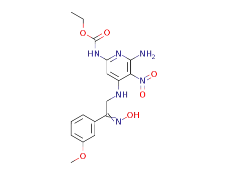 Carbamic acid,
[6-amino-4-[[2-(hydroxyimino)-2-(3-methoxyphenyl)ethyl]amino]-5-nitro-
2-pyridinyl]-, ethyl ester