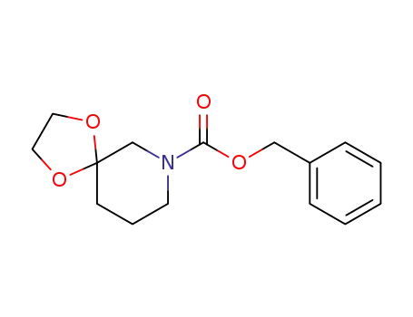 Molecular Structure of 528594-63-0 (1,4-Dioxa-7-azaspiro[4.5]decane-7-carboxylic acid, phenylMethyl ester)