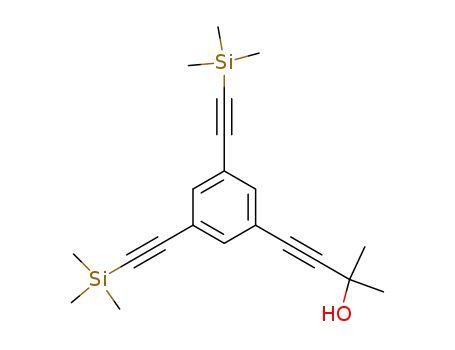 Molecular Structure of 599187-51-6 (3-Butyn-2-ol, 4-[3,5-bis[(trimethylsilyl)ethynyl]phenyl]-2-methyl-)