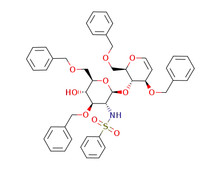 N-[(2S,3R,4R,5S,6R)-4-Benzyloxy-2-((2R,3S,4R)-4-benzyloxy-2-benzyloxymethyl-3,4-dihydro-2H-pyran-3-yloxy)-6-benzyloxymethyl-5-hydroxy-tetrahydro-pyran-3-yl]-benzenesulfonamide