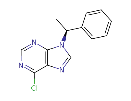 Molecular Structure of 112089-31-3 ((S)-6-CHLORO-9-(1-PHENYLETHYL)-9H-PURINE)