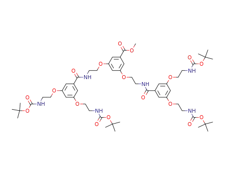 Molecular Structure of 187960-76-5 (3,5-Bis-{2-[3,5-bis-(2-tert-butoxycarbonylamino-ethoxy)-benzoylamino]-ethoxy}-benzoic acid methyl ester)
