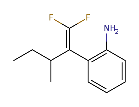 Molecular Structure of 195734-31-7 (Benzenamine, 2-[1-(difluoromethylene)-2-methylbutyl]-)