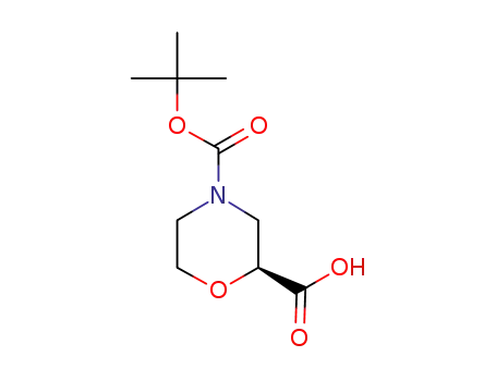 Molecular Structure of 868689-63-8 ((S)-4-(tert-Butoxycarbonyl)morpholine-2-carboxylic acid)