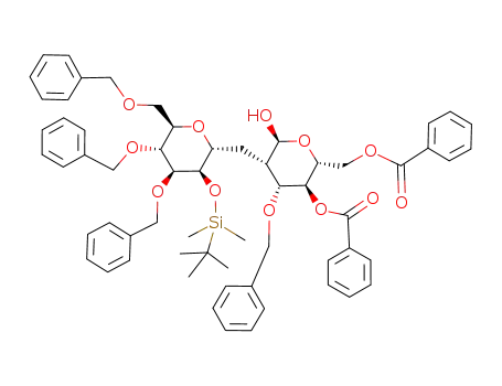 4,6-Di-O-benzoyl-3-O-benzyl-2-deoxy-2-C-(2-O-tert-butyldimethylsilyl-3,4,6-tri-O-benzyl-α-D-mannopyranosylmethyl)-α-D-mannopyranoside