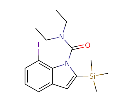 Molecular Structure of 548775-83-3 (7-iodo-2-trimethylsilanyl-imdole-1-carboxylic acid diethylamide)