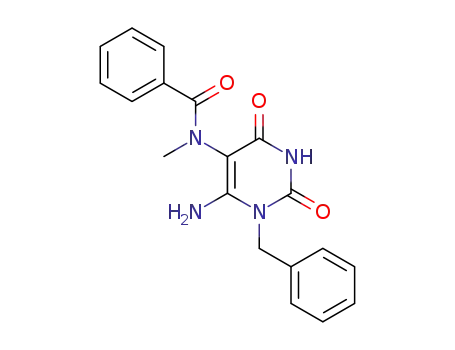 Molecular Structure of 1026890-84-5 (6-amino-1-benzyl-5-methyl(phenyl)carboxamido-2,3-dioxo-1,2,3,4-tetrahydropyrimidine)
