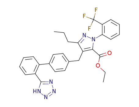1H-Pyrazole-5-carboxylic acid,
3-propyl-4-[[2'-(1H-tetrazol-5-yl)[1,1'-biphenyl]-4-yl]methyl]-1-[2-(trifluoro
methyl)phenyl]-, ethyl ester