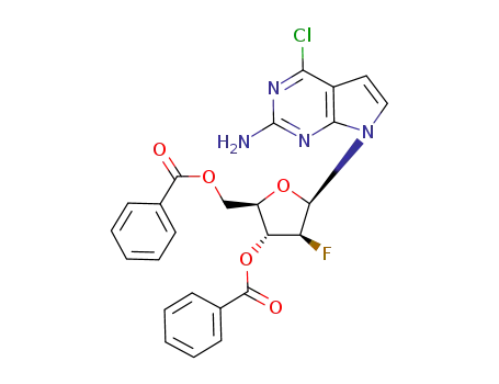 2-amino-4-chloro-7-(2-deoxy-2-fluoro-3,5-di-O-benzoyl-β-D-arabinofuranosyl)pyrrolo<2,3-d>pyrimidine