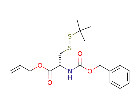 Molecular Structure of 288588-25-0 (2-benzyloxycarbonylamino-3-<i>tert</i>-butyldisulfanyl-propionic acid allyl ester)