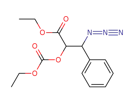 Molecular Structure of 846066-89-5 (Benzenepropanoic acid, b-azido-a-[(ethoxycarbonyl)oxy]-, ethyl ester)