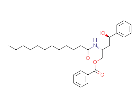 Molecular Structure of 596807-10-2 (Dodecanamide,
N-[(1R,3R)-1-[(benzoyloxy)methyl]-3-hydroxy-3-phenylpropyl]-)