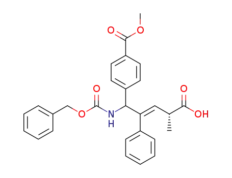 4-[(1SR)-benzyloxycarbonylamino-(4R)-carboxy-2-phenylpent-(2E)-enyl]benzoic acid methyl ester