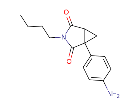 Molecular Structure of 93579-71-6 (3-Azabicyclo[3.1.0]hexane-2,4-dione, 1-(4-aminophenyl)-3-butyl-)