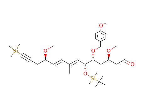 (3R,5R,6R,11R)-6-(tert-butyl-dimethylsilanyloxy)-3,11-dimethoxy-5-(4-methoxybenzyloxy)-8-methyl-14-(trimethylsilanyl)-tetradeca-7,9-di-(7E,9E)-en-13-ynal
