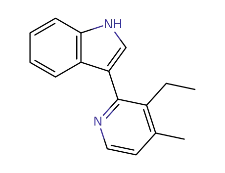 Molecular Structure of 74300-06-4 (1H-Indole, 3-(3-ethyl-4-methyl-2-pyridinyl)-)