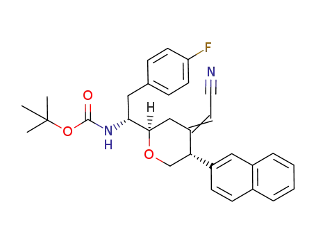 [1-(4-cyanomethylene-5-naphthalen-2-yl-tetrahydro-pyran-2-yl)-2-(4-fluoro-phenyl)-ethyl]carbamic acid tert-butyl ester