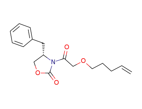 Molecular Structure of 197721-30-5 ((S)-3-<1-oxo-2-(pent-4-enyl-1-oxy)>-4-benzyl-2-oxazolidinone)