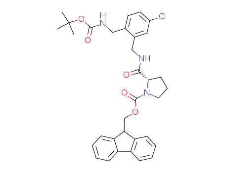 N-fluorenylmethoxycarbonyl-L-prolyl-2-(tert-butyloxycarbonylaminomethyl)-5-chlorobenzylamide