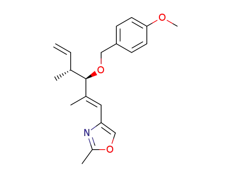 Molecular Structure of 391208-58-5 (4-[(3R,4R,1E)-3-(4-methoxybenzyloxy)-2,4-dimethylhexa-1,5-dienyl]-2-methyloxazole)