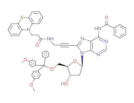 <i>N</i>-{9-{5-[bis-(4-methoxy-phenyl)-phenyl-methoxymethyl]-4-hydroxy-tetrahydro-furan-2-yl}-8-[3-(3-phenothiazin-10-yl-propionylamino)-prop-1-ynyl]-9<i>H</i>-purin-6-yl}-benzamide