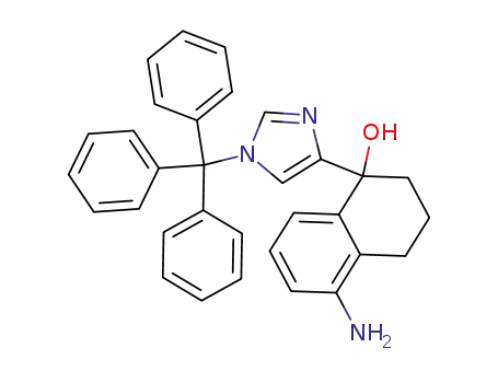 Molecular Structure of 793682-31-2 (5-amino-1-(1-trityl-1<i>H</i>-imidazol-4-yl)-1,2,3,4-tetrahydro-naphthalen-1-ol)