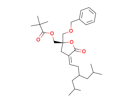(R)-{4-(Z)-[5-methyl-3-(2-methylpropyl)hexylidene]-5-oxo-2-[(phenylmethoxy)methyl]-2,3-dihydrofur-2-yl}methyl 2,2-dimethylpropanoate