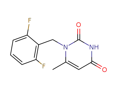Molecular Structure of 352303-65-2 (1-(2,6-DIFLUORO-BENZYL)-6-METHYL-1H-PYRIMIDINE-2,4-DIONE)