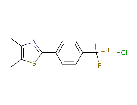 Molecular Structure of 820960-43-8 (Thiazole, 4,5-dimethyl-2-[4-(trifluoromethyl)phenyl]-, hydrochloride)