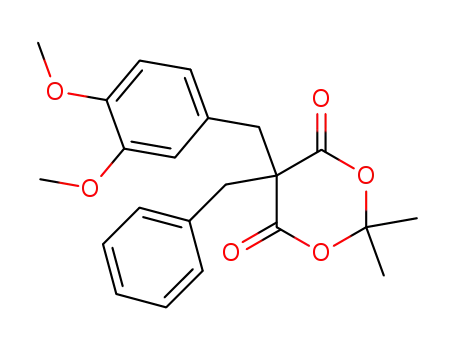 Molecular Structure of 848610-67-3 (1,3-Dioxane-4,6-dione,
5-[(3,4-dimethoxyphenyl)methyl]-2,2-dimethyl-5-(phenylmethyl)-)