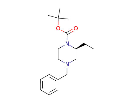 Molecular Structure of 502482-44-2 (1-N-BOC-4-N-BENZYL-2-ETHYL PIPERAZINE)