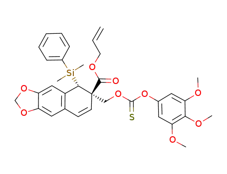(5S,6S)-5-(Dimethyl-phenyl-silanyl)-6-(3,4,5-trimethoxy-phenoxythiocarbonyloxymethyl)-5,6-dihydro-naphtho[2,3-d][1,3]dioxole-6-carboxylic acid allyl ester