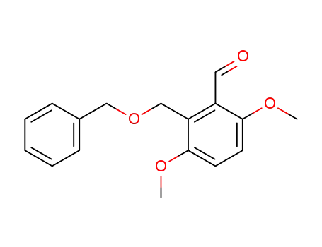 Molecular Structure of 649774-68-5 (Benzaldehyde, 3,6-dimethoxy-2-[(phenylmethoxy)methyl]-)