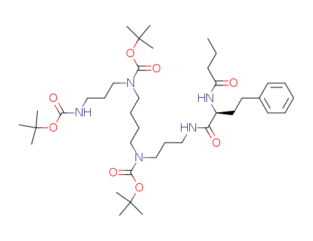 2,6,11,15,18-Pentaazadocosanoic acid,
6,11-bis[(1,1-dimethylethoxy)carbonyl]-16,19-dioxo-17-(2-phenylethyl)-,
1,1-dimethylethyl ester, (17S)-
