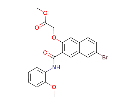 Molecular Structure of 364372-01-0 (methyl 2-{6-bromo-3-[N-(2-methoxyphenyl)carbamoyl]-2-naphthyloxy}acetate)
