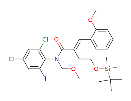 Butanamide,
N-(2,4-dichloro-6-iodophenyl)-4-[[(1,1-dimethylethyl)dimethylsilyl]oxy]-N-
(methoxymethyl)-2-[(2-methoxyphenyl)methylene]-, (2E)-