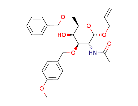 Molecular Structure of 709669-18-1 (allyl 2-acetamido-2-deoxy-3-O-(4-methoxybenzyl)-6-O-benzyl-α-D-galactopyranoside)