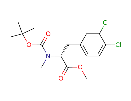 Molecular Structure of 583028-43-7 (D-Phenylalanine,
3,4-dichloro-N-[(1,1-dimethylethoxy)carbonyl]-N-methyl-, methyl ester)