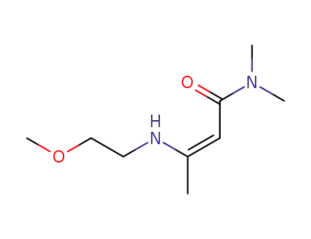 Molecular Structure of 827574-14-1 (2-Butenamide, 3-[(2-methoxyethyl)amino]-N,N-dimethyl-, (2Z)-)