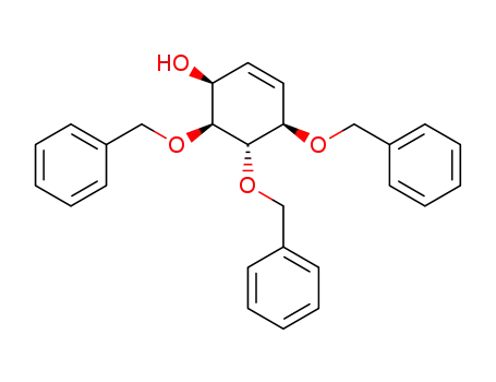 Molecular Structure of 800408-98-4 (2-Cyclohexen-1-ol, 4,5,6-tris(phenylmethoxy)-, (1S,4R,5S,6S)-)