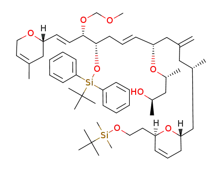 4-[1-[2-(3-{6-[2-(<i>tert</i>-butyl-dimethyl-silanyloxy)-ethyl]-3,6-dihydro-2<i>H</i>-pyran-2-yl}-2-methyl-propyl)-allyl]-5-(<i>tert</i>-butyl-diphenyl-silanyloxy)-6-methoxymethoxy-8-(4-methyl-3,6-dihydro-2<i>H</i>-pyran-2-yl)-octa-2,7-dienyloxy]-pentan-2-ol