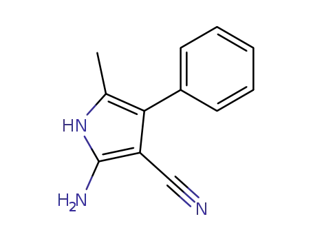 Molecular Structure of 54153-52-5 (1H-Pyrrole-3-carbonitrile, 2-amino-5-methyl-4-phenyl-)