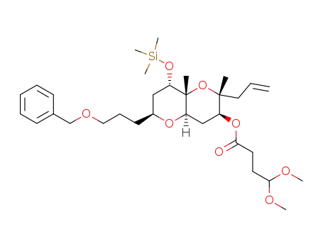 4,4-Dimethoxy-butyric acid (2R,3S,4aR,6S,8S,8aR)-2-allyl-6-(3-benzyloxy-propyl)-2,8a-dimethyl-8-trimethylsilanyloxy-octahydro-pyrano[3,2-b]pyran-3-yl ester
