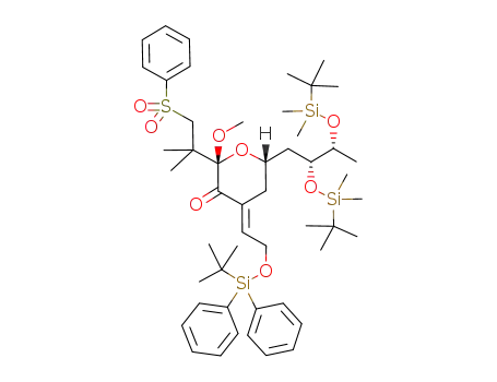 (2S,6S)-2-(2-Benzenesulfonyl-1,1-dimethyl-ethyl)-6-[(2R,3R)-2,3-bis-(tert-butyl-dimethyl-silanyloxy)-butyl]-4-[2-(tert-butyl-diphenyl-silanyloxy)-eth-(E)-ylidene]-2-methoxy-dihydro-pyran-3-one
