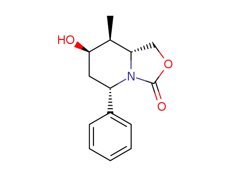 Molecular Structure of 181783-53-9 ((2R,3S,4R,6S)-1-aza-4-hydroxy-3-methyl-6-phenyl-8-oxa-7-oxobicyclo[4.3.0]nonane)