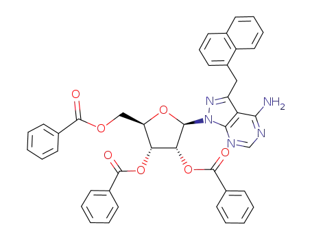 1-((2S,3R,4S,5R)-3,4-dibenzoyl-5-benzoylmethyltetrahydrofuran-2-yl)-3-naphthalen-1-ylmethyl-1H-pyrazolo[3,4-d]pyrimidin-4-ylamine