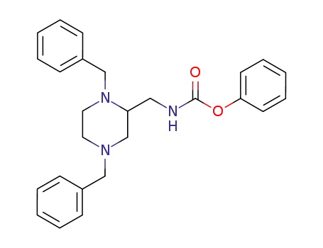 Molecular Structure of 819075-19-9 (Carbamic acid, [[1,4-bis(phenylmethyl)-2-piperazinyl]methyl]-, phenyl
ester)