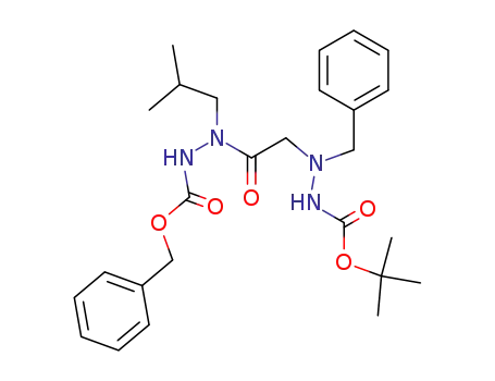 Molecular Structure of 827337-65-5 (Hydrazinecarboxylic acid,
2-[[2-[(1,1-dimethylethoxy)carbonyl]-1-(phenylmethyl)hydrazino]acetyl]-2-
(2-methylpropyl)-, phenylmethyl ester)